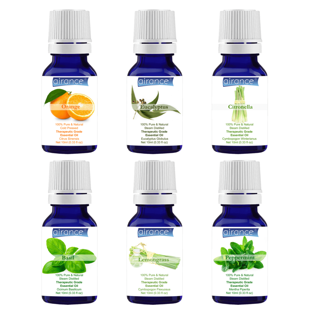 Essential Oils Lemongrass peppermint citronella orange eucalyptus basil